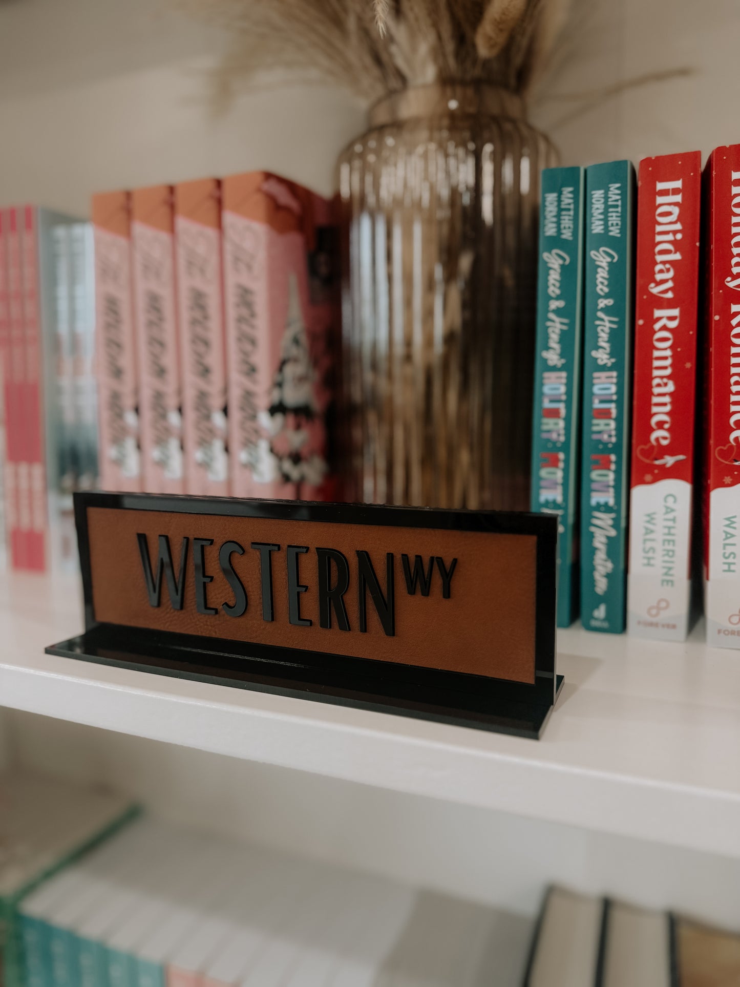 Western Acrylic Shelf Sign w/ Stand