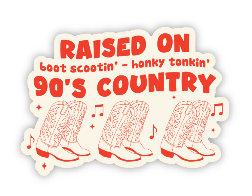Raised on 90s Country Bumper Sticker