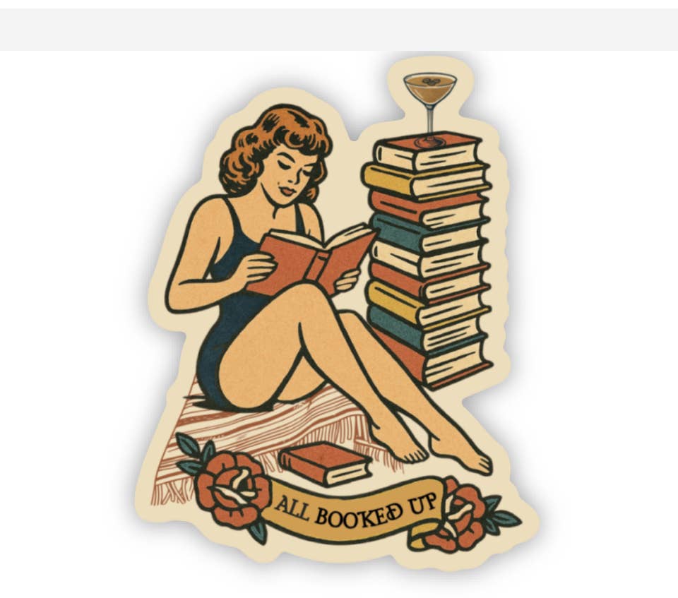All Booked Up Sticker