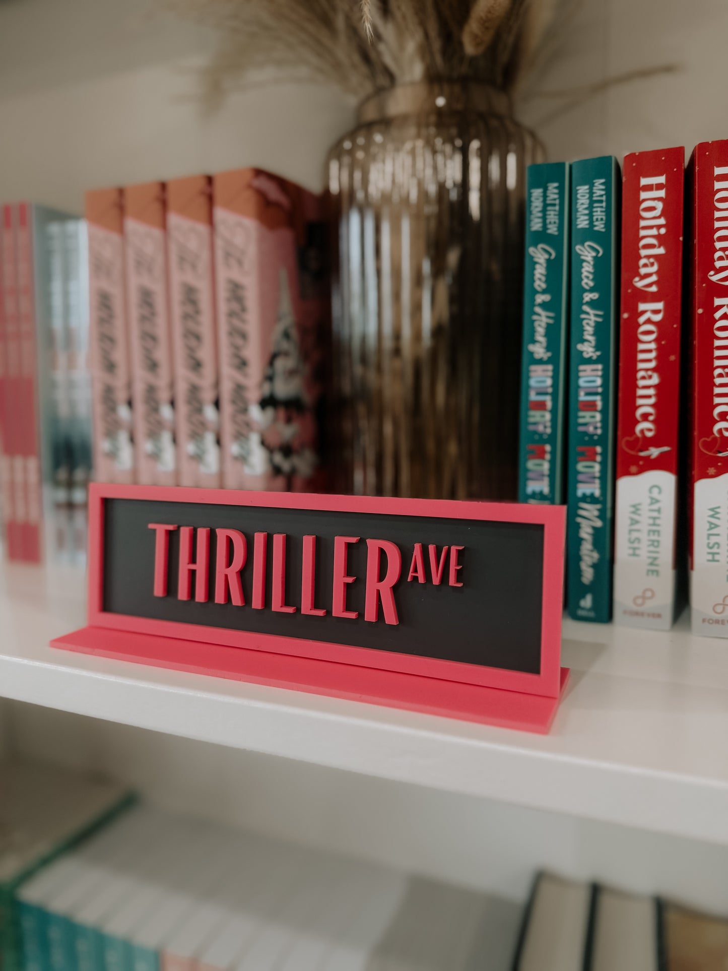 Thriller Acrylic Shelf Sign w/ Stand