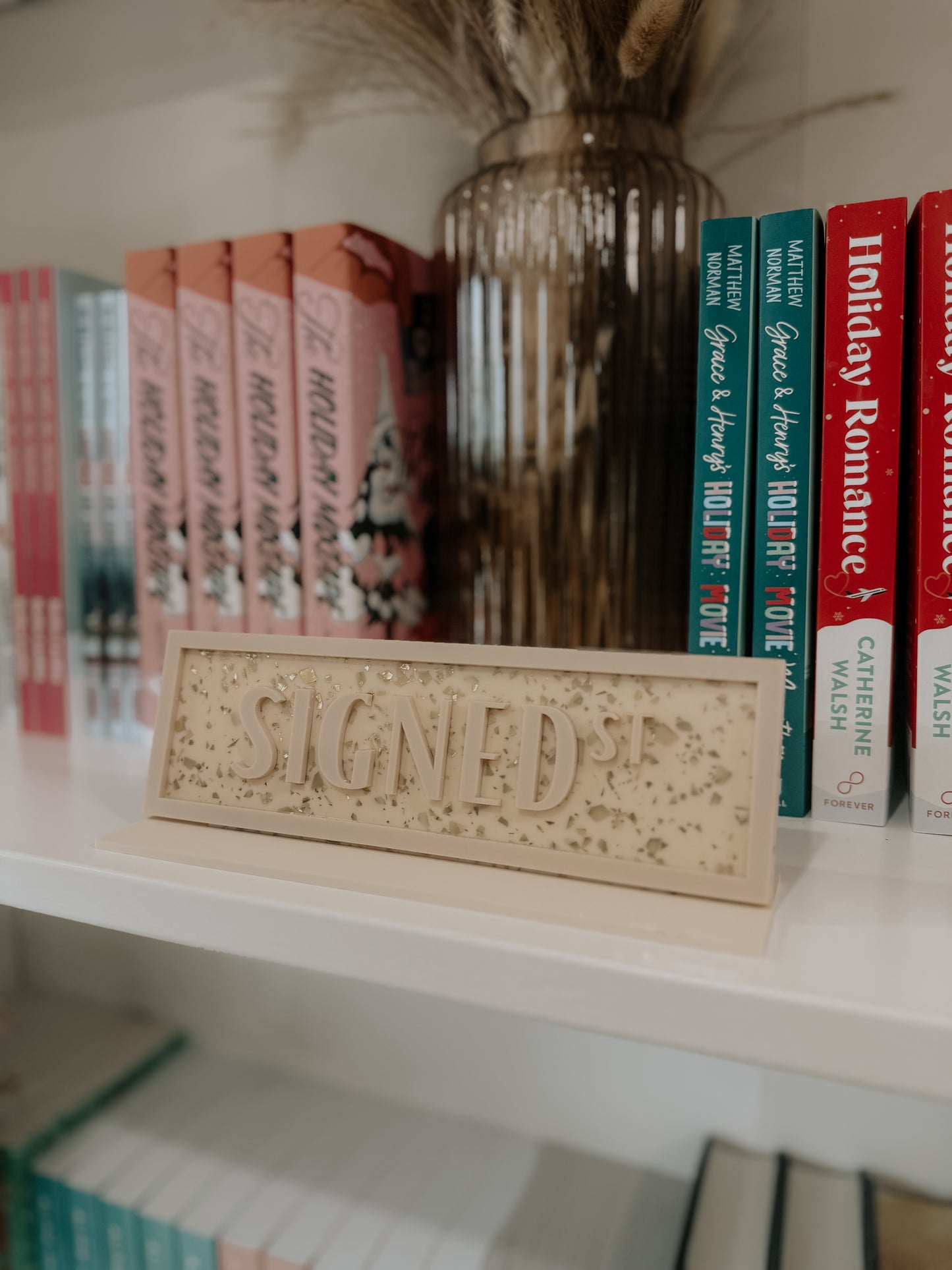 Signed Acrylic Shelf Sign w/ Stand