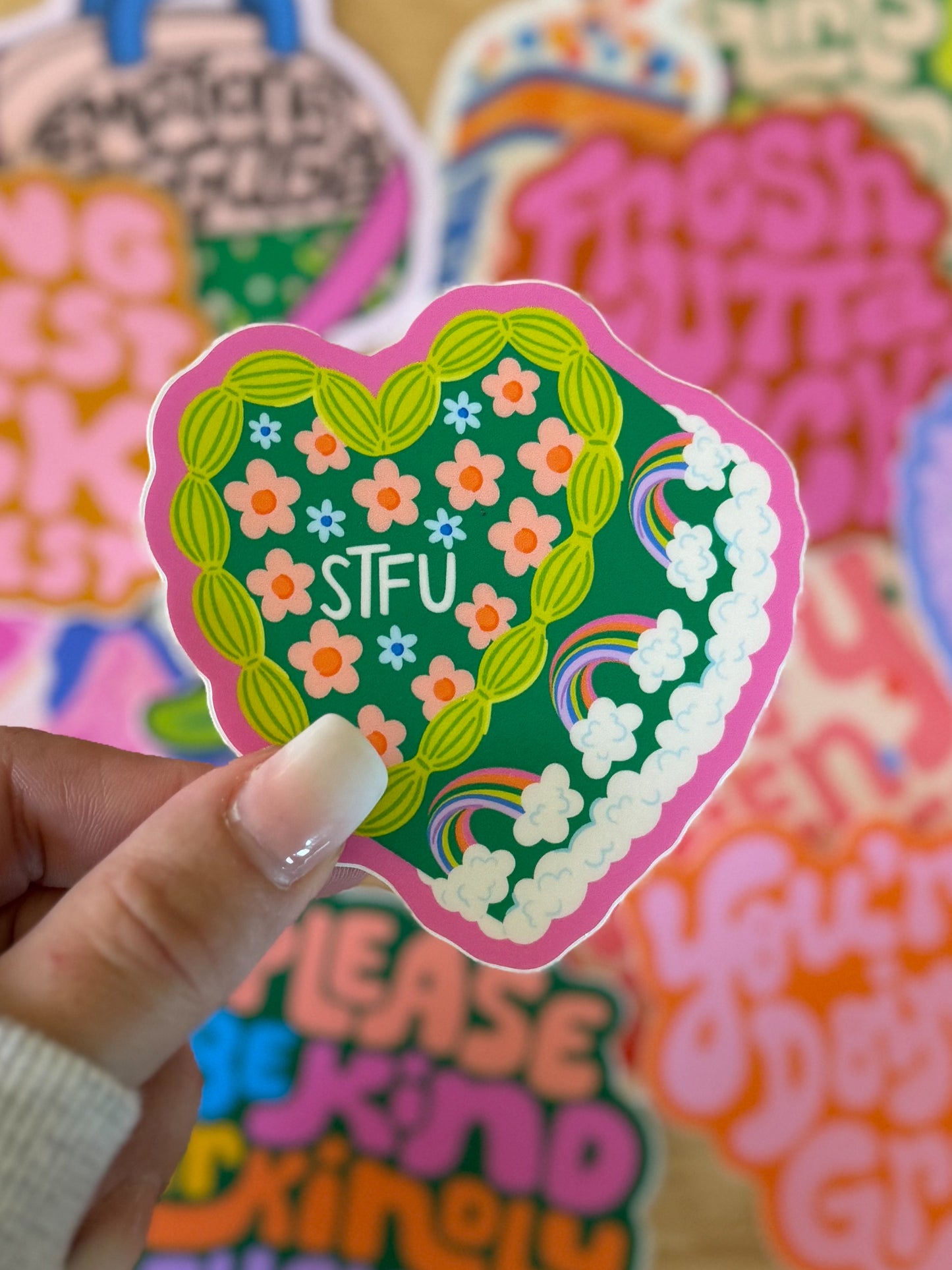 STFU Vintage Cake Sticker
