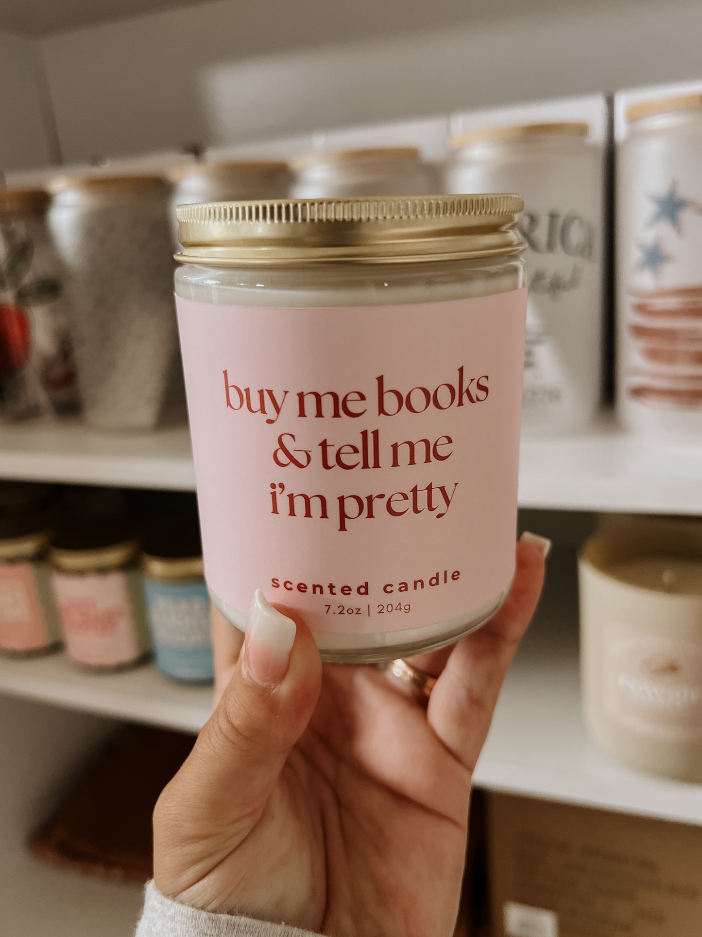 Buy Me Books & Tell Me I’m Pretty Candle | Bookish Candle
