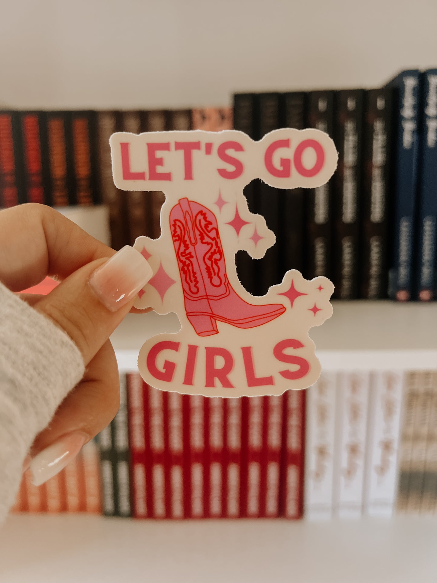 Let's Go Girls Pink Boot Sticker