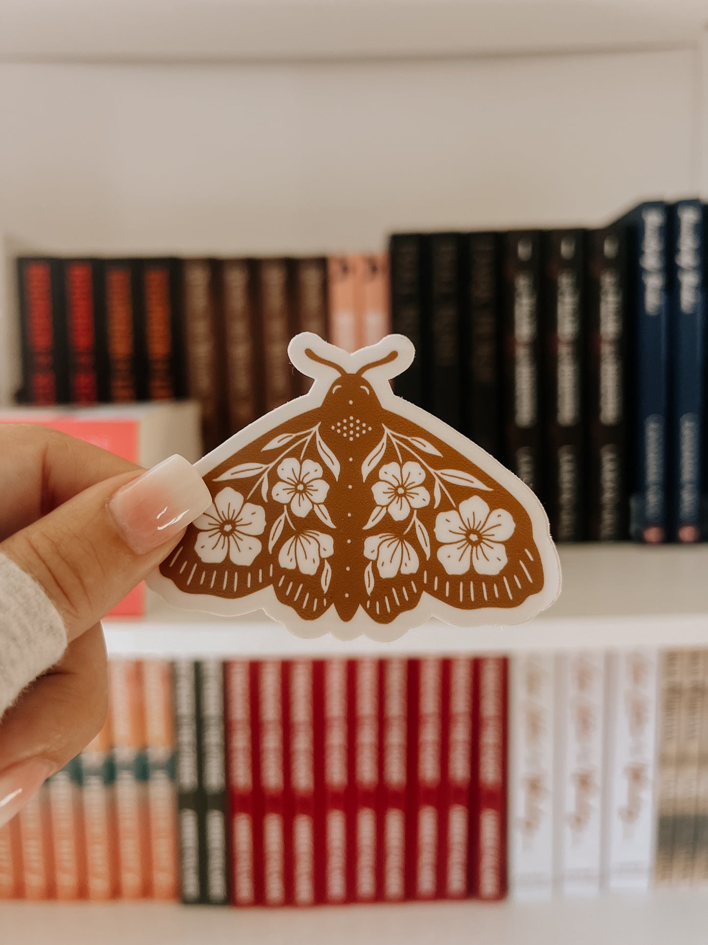 Floral Moth Vinyl Sticker