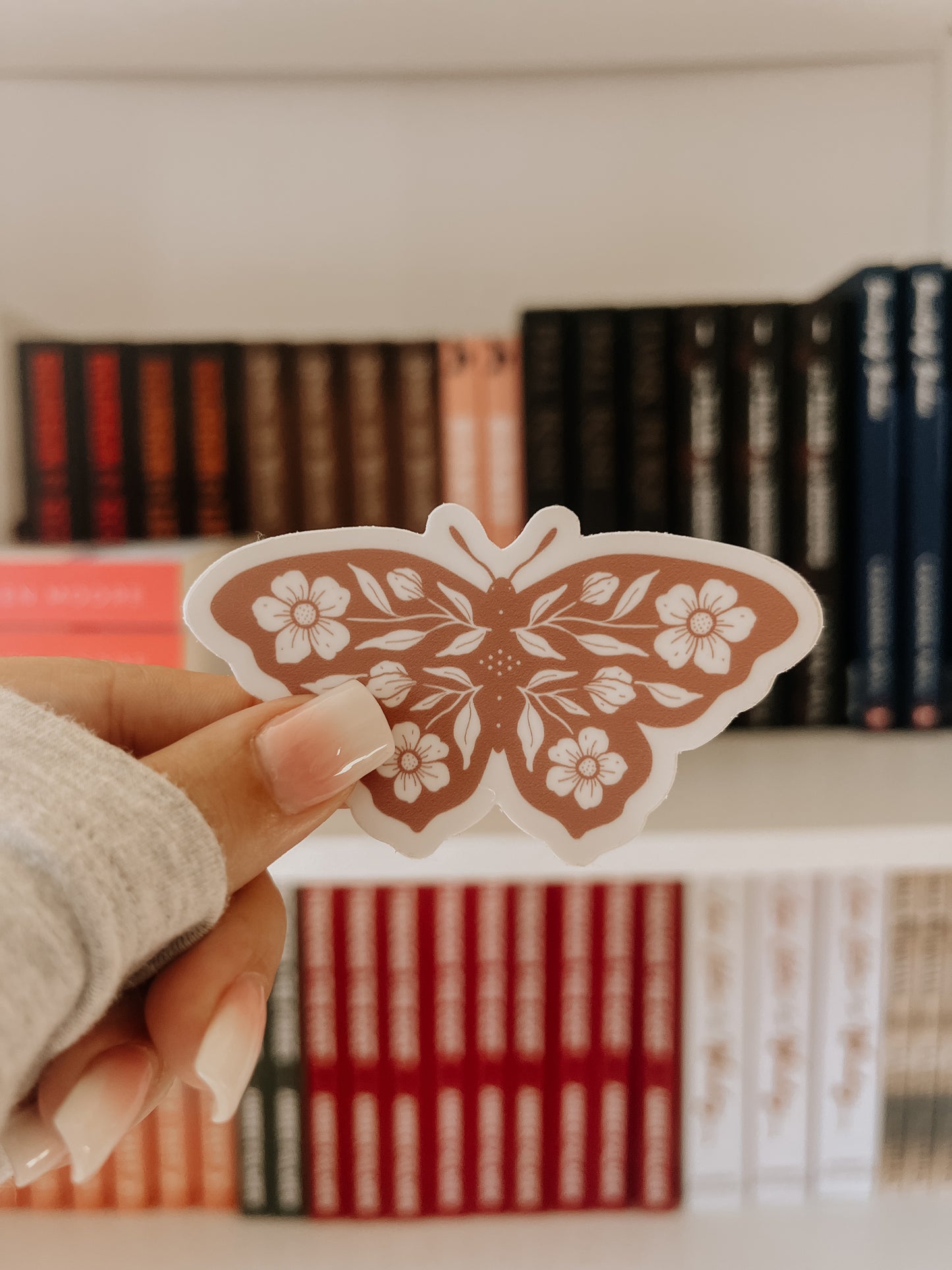 Floral Butterfly Vinyl Sticker Rose