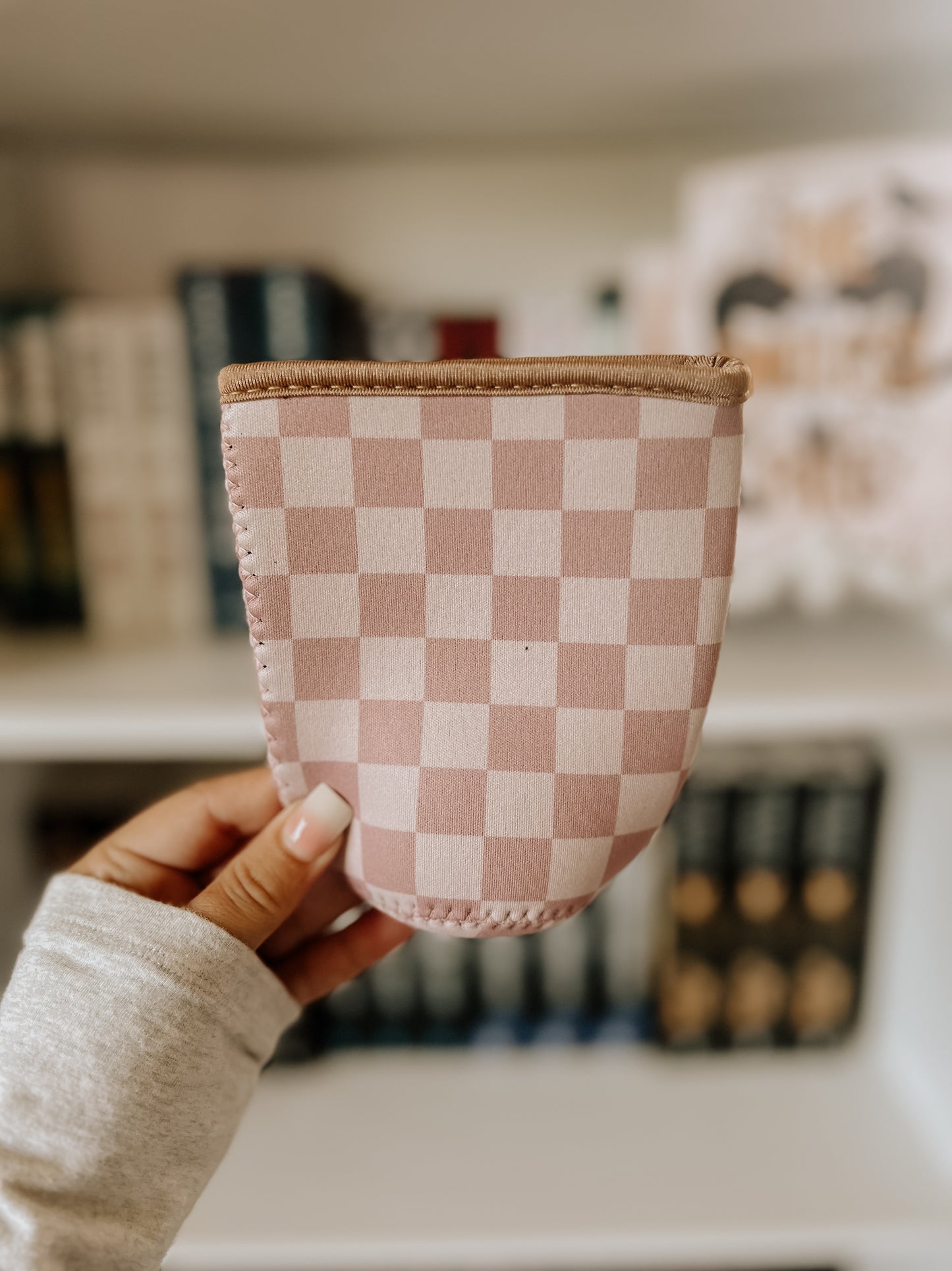 Beverage Cup Sleeve-Brown Checkers