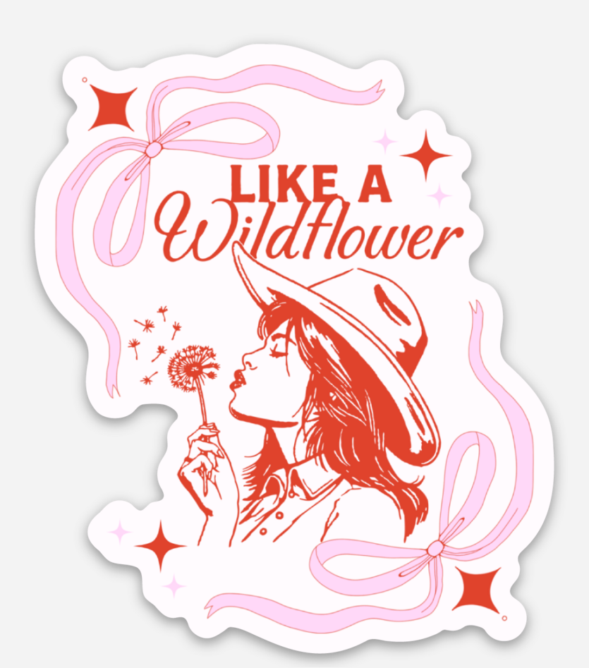 Wildflower Cowgirl Sticker – Feminine Western Aesthetic