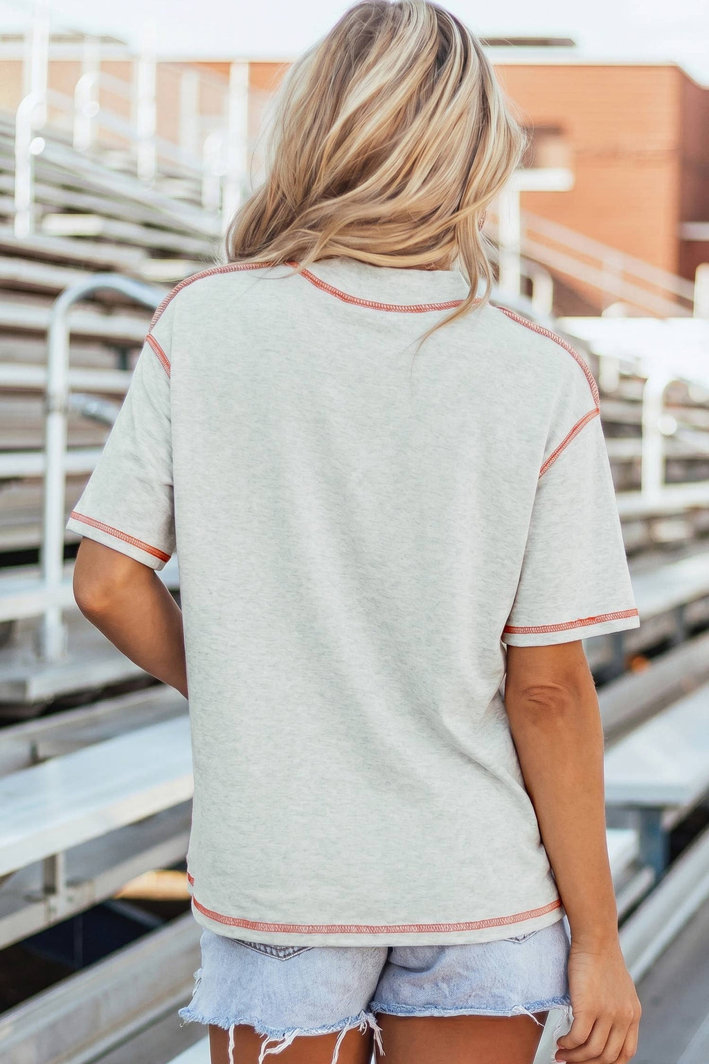 Game Day Reversible Contrast-Stitched Drop Shoulder T-Shirt