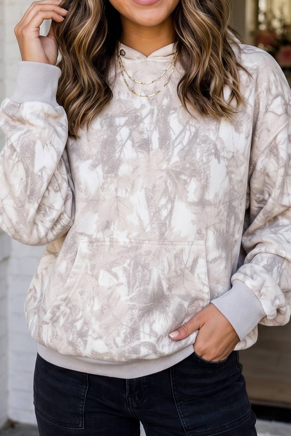 Camouflage Ribbed  Hoodie