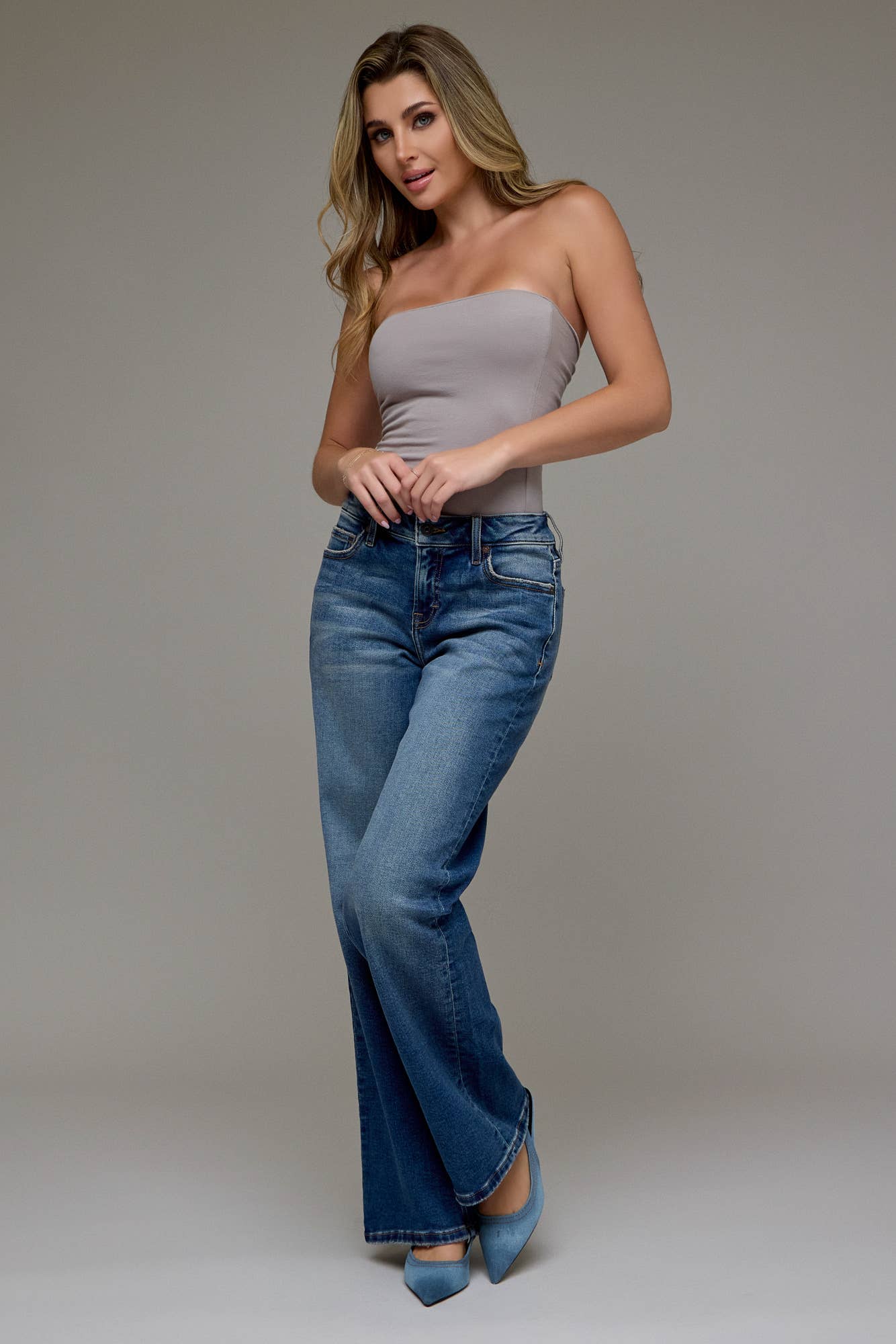 Wrenley Dark Vintage Mid Rise Dad Jeans