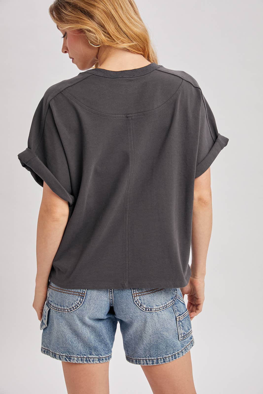 ROMY BOXY TEE-ASH
