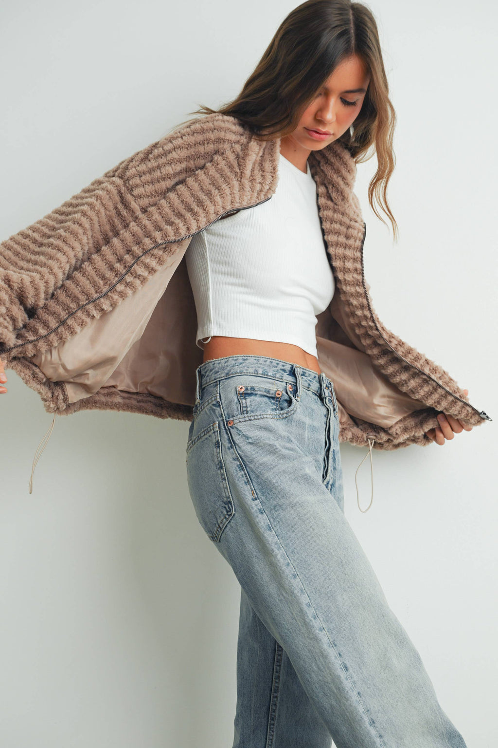 Collared Puffer Jacket-TERRACOTTA