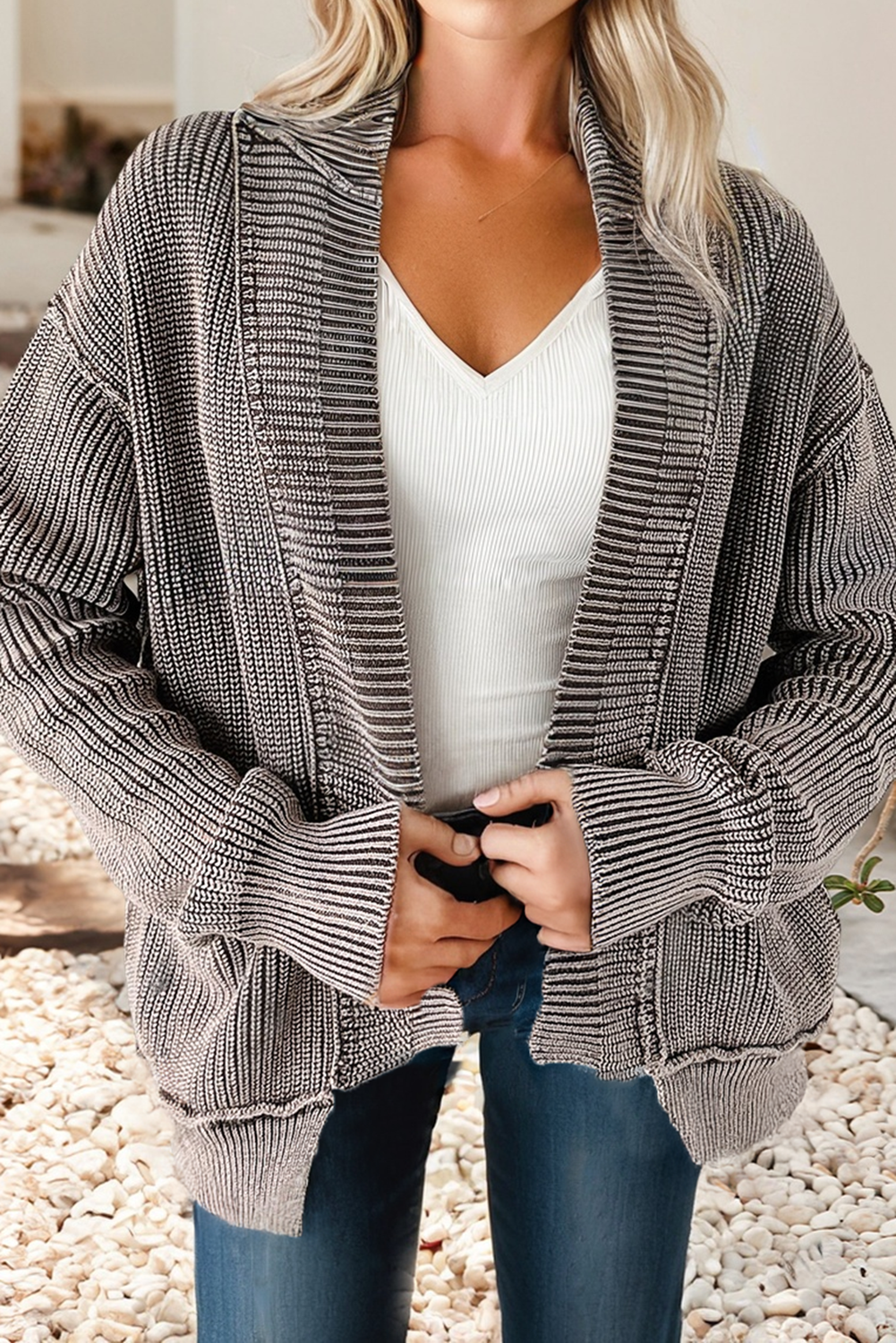 Knit Open Sweater Cardigan