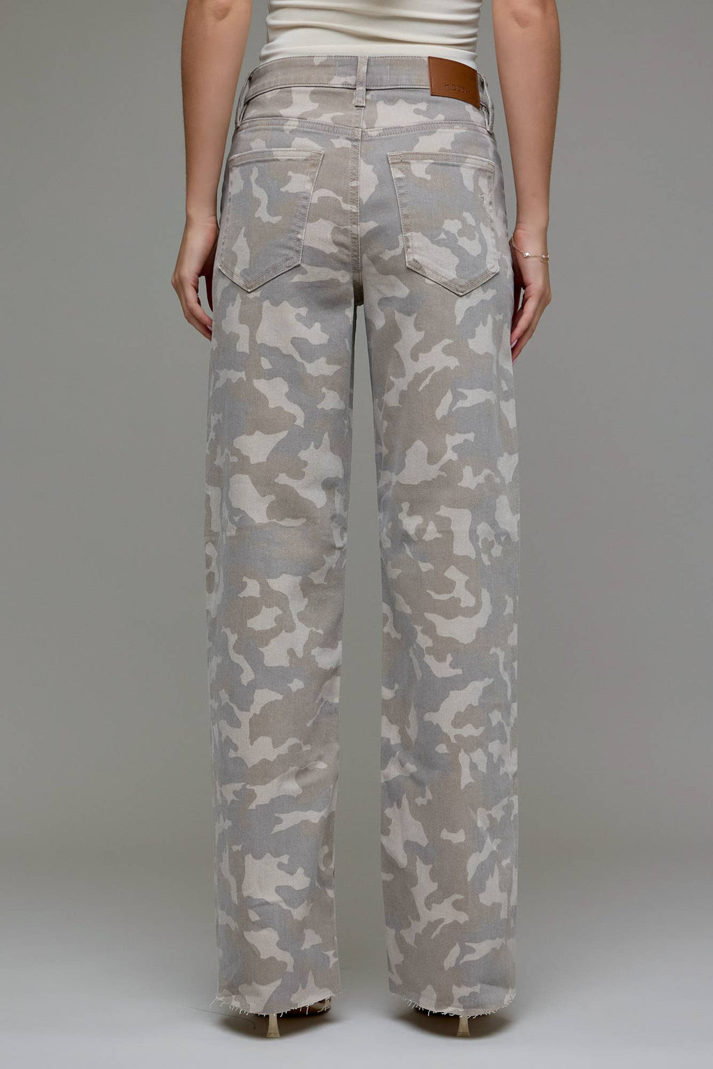 Tan Camo High Rise  Dad Jeans