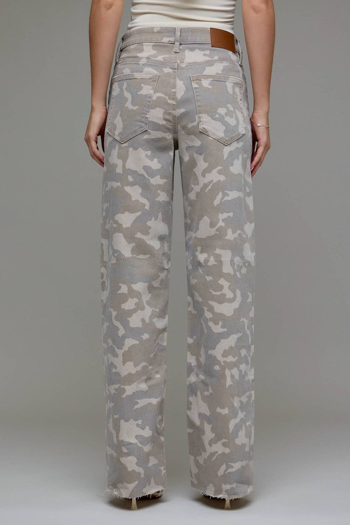 Tan Camo High Rise  Dad Jeans