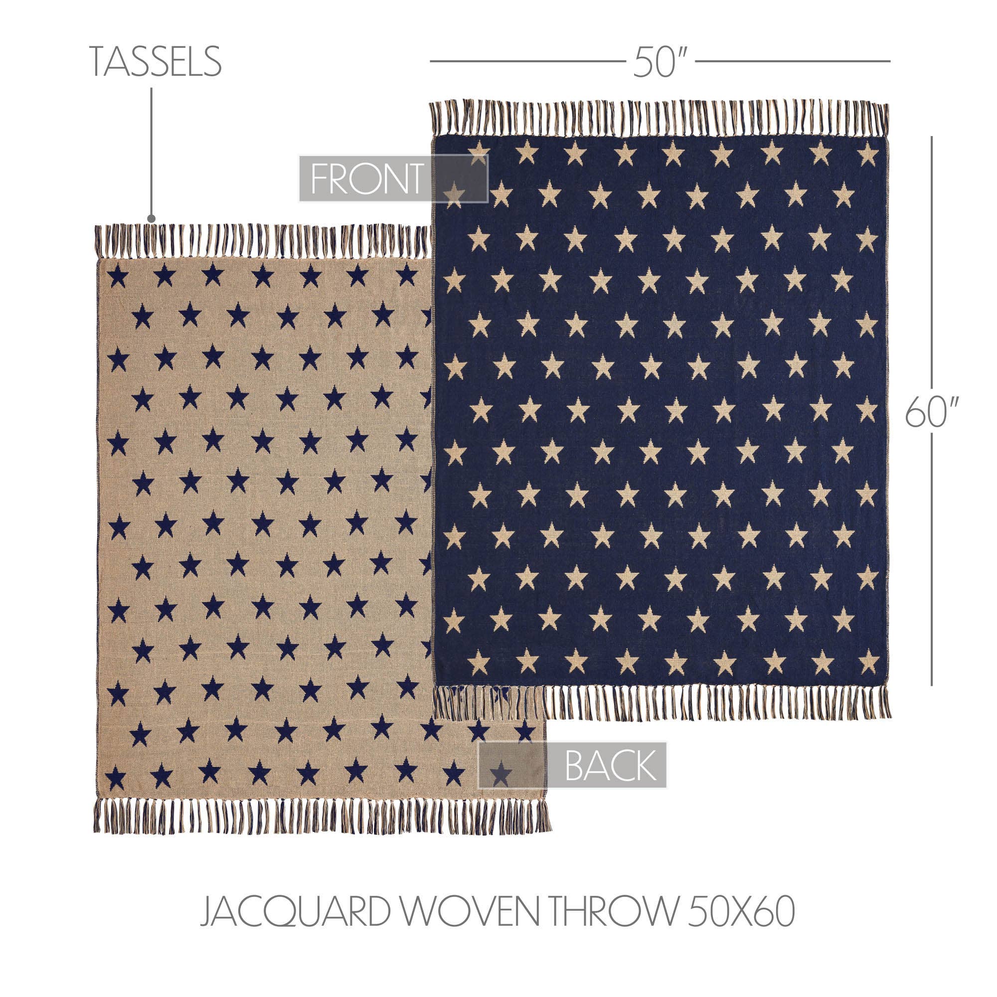 Patriotic Star Woven Throw Blanket Americana