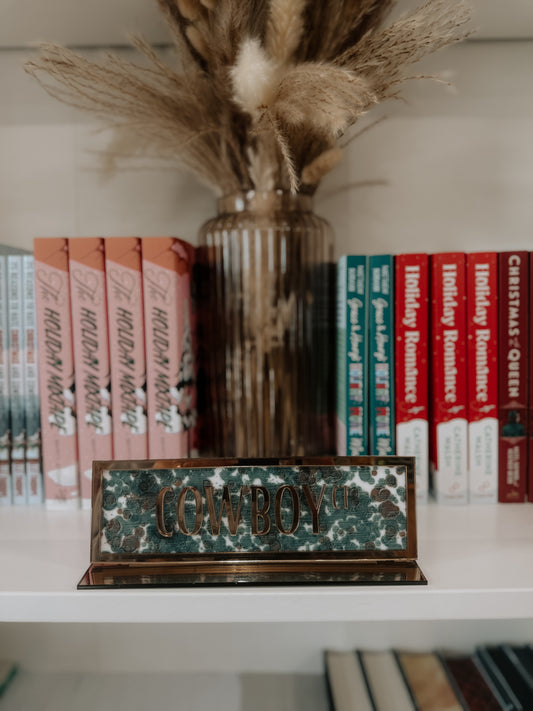 Cowboy Acrylic Shelf Sign w/ Stand
