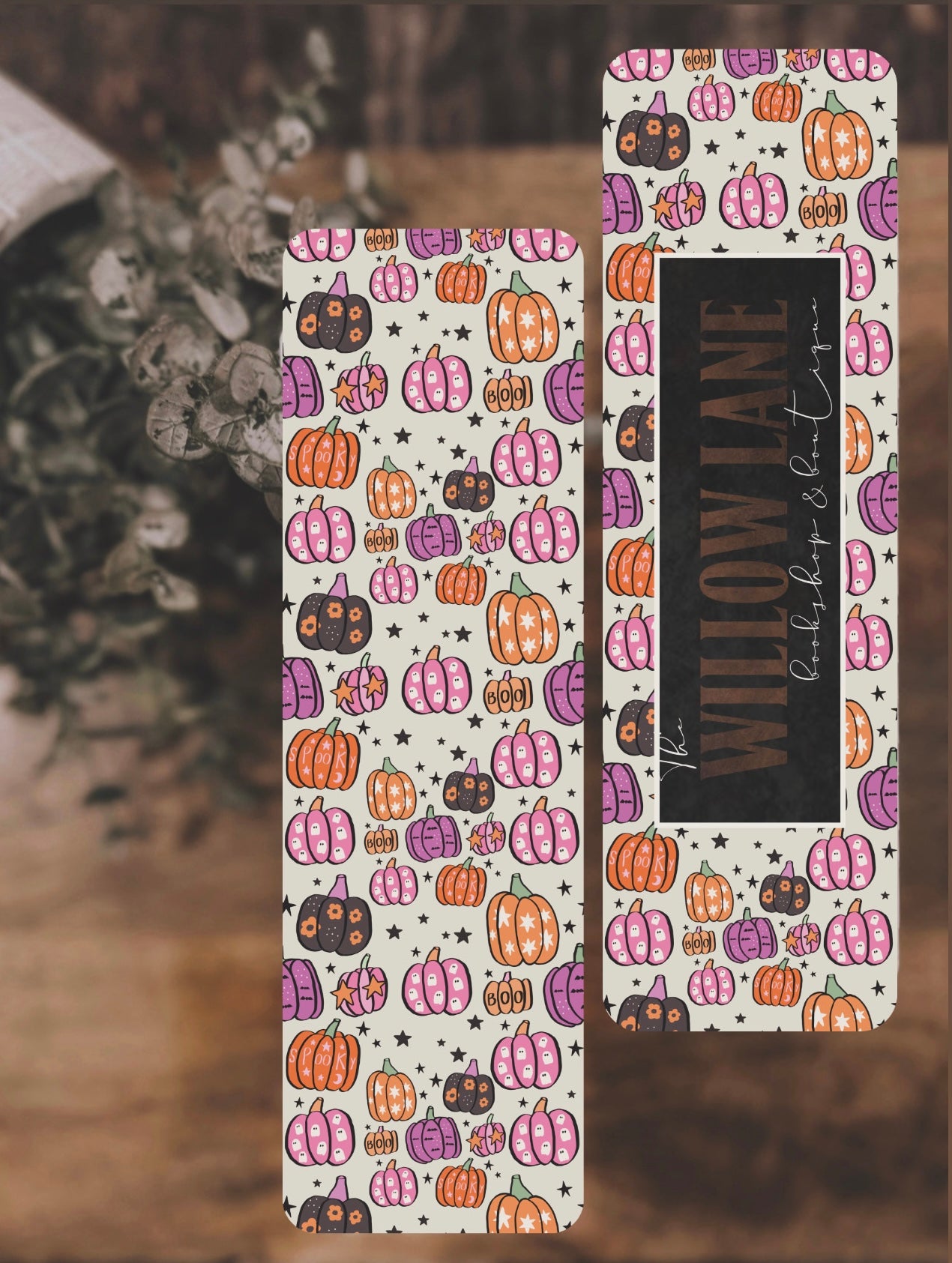 Pink Pumpkin Patch Bookmark