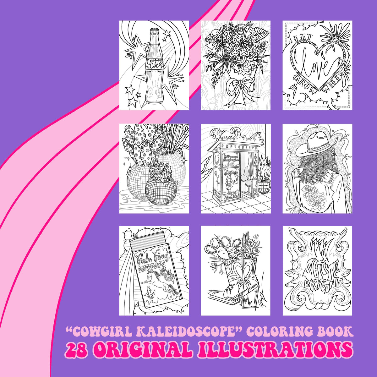 "Cowgirl Kaleidoscope" Coloring Book