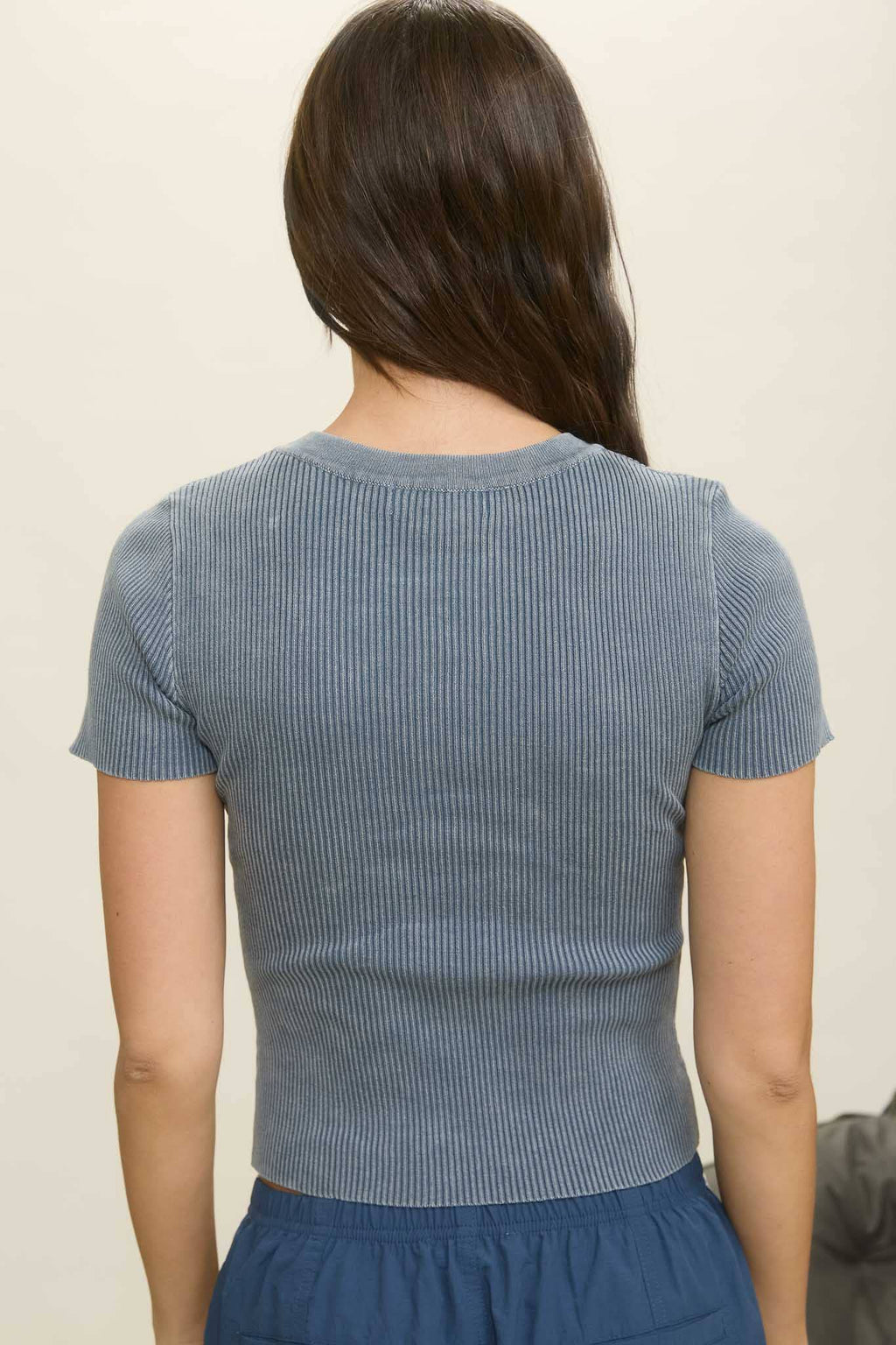 Acid Wash Ribbed Baby Tee