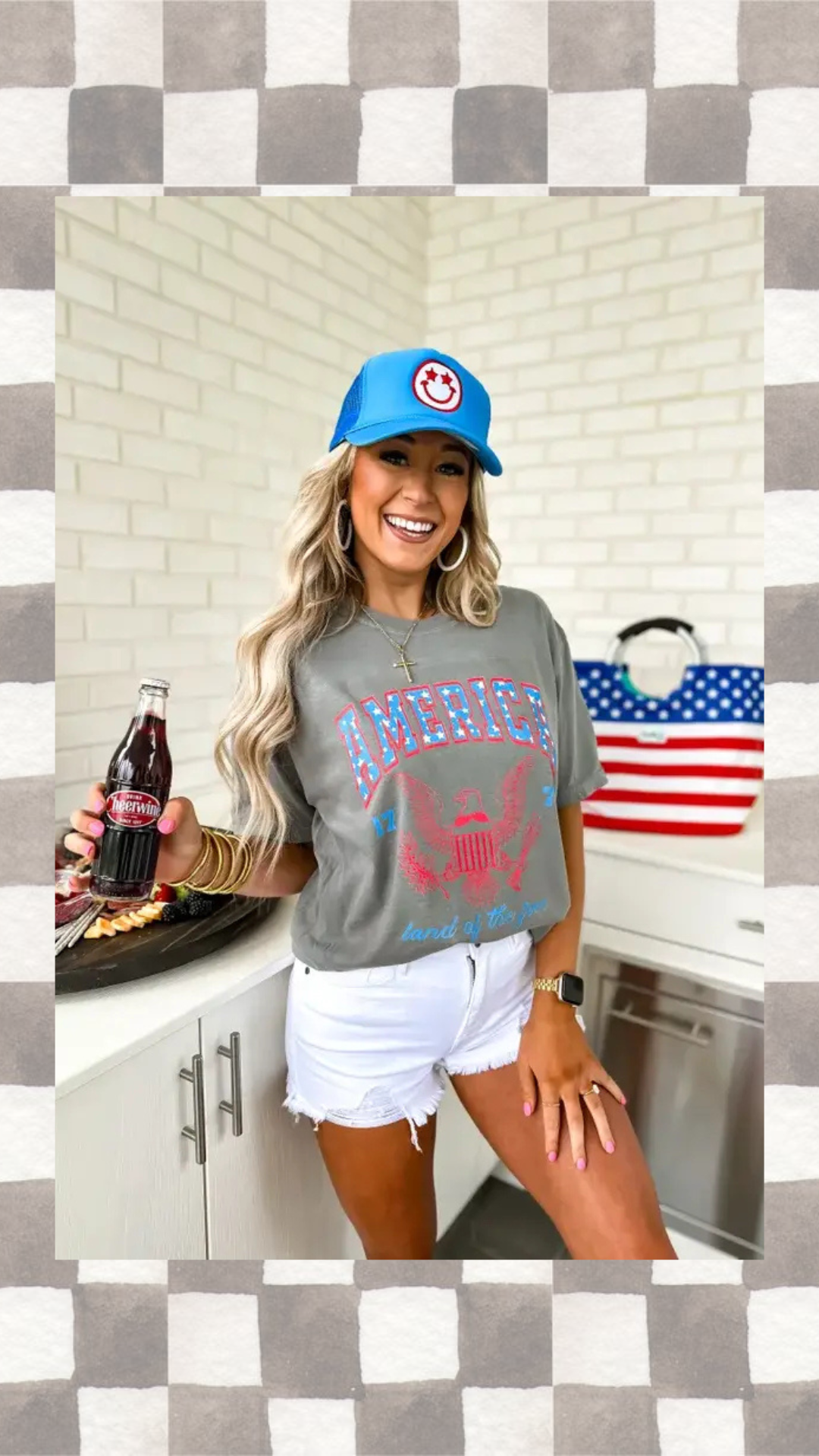 America Land Of The Free Gray Graphic Tee