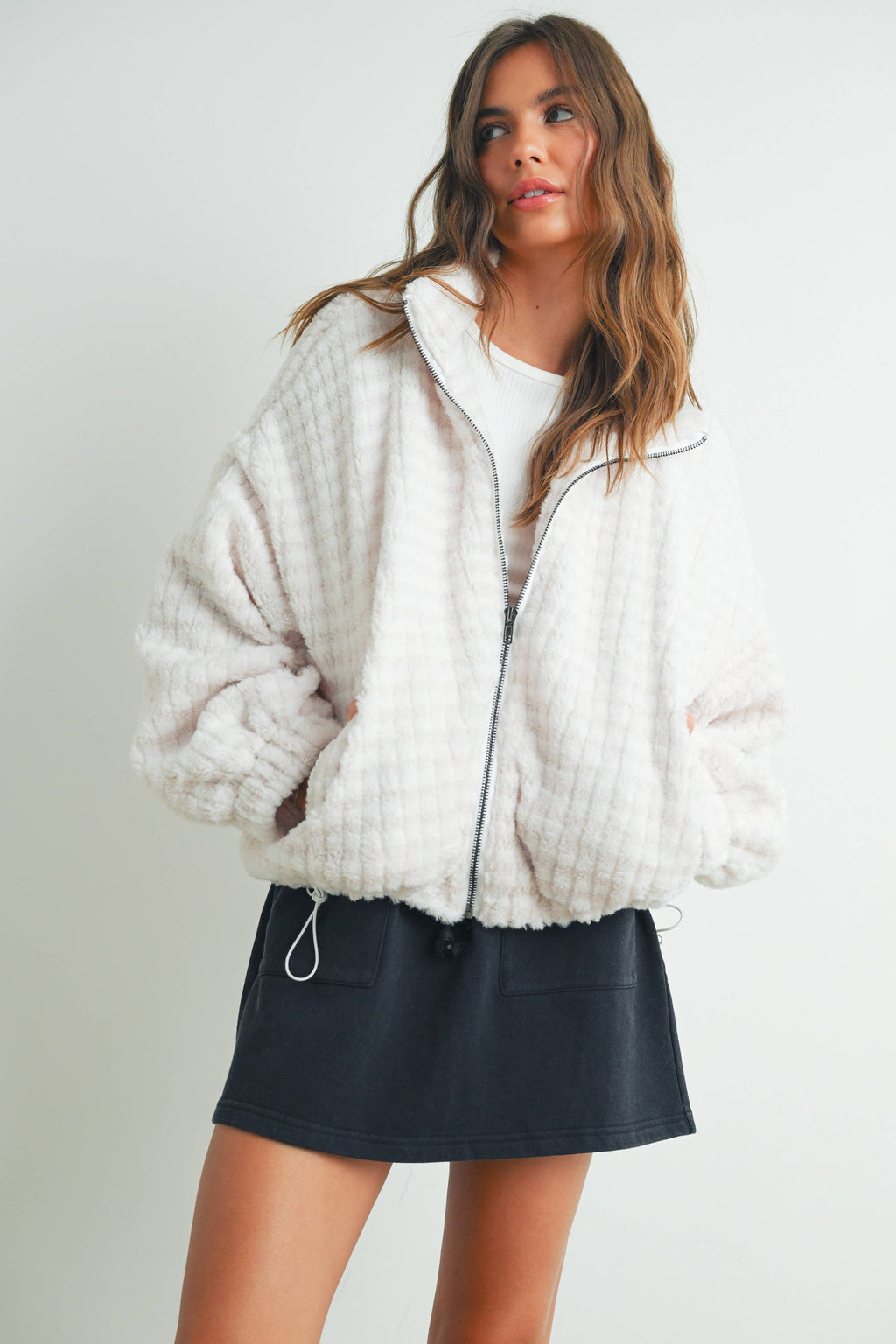 Collared Puffer Jacket-TERRACOTTA