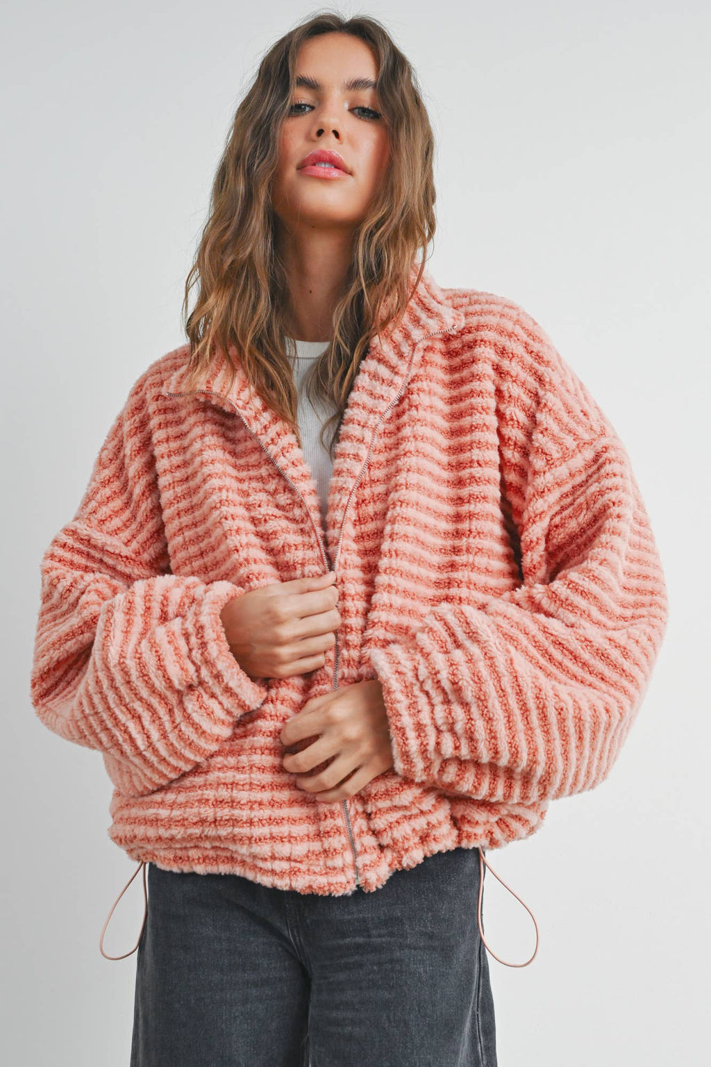 Collared Puffer Jacket-TERRACOTTA