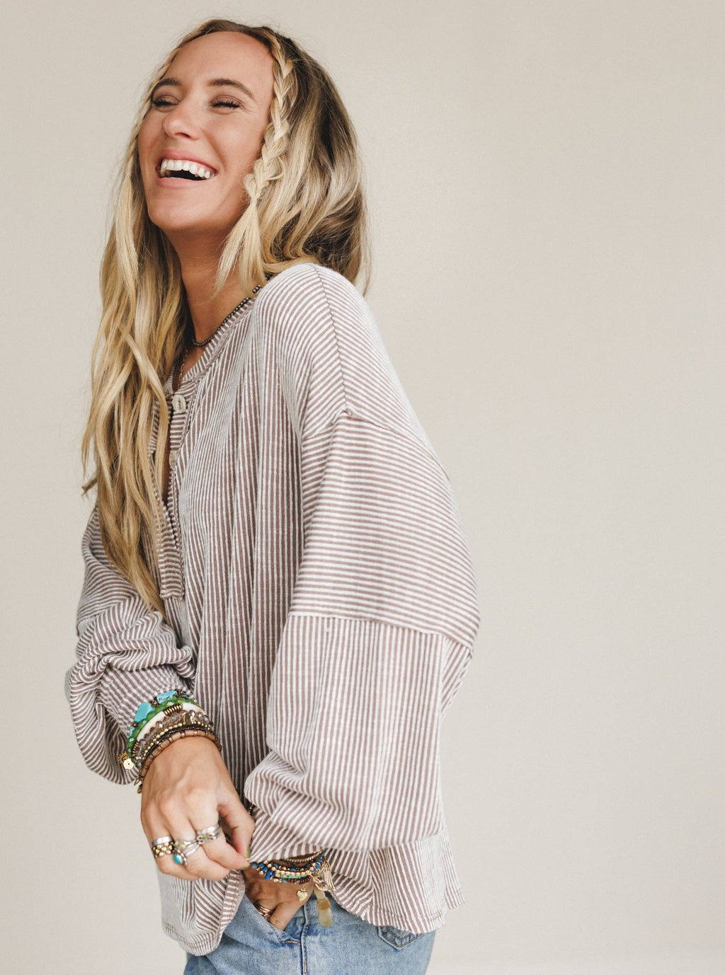 Only This Long Sleeve Top - Taupe