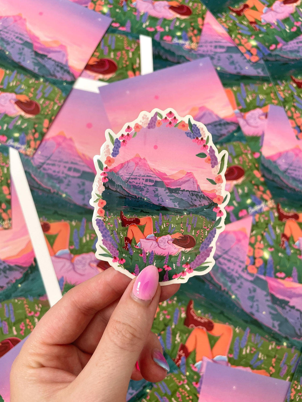 Glacier Cowgirl Clear Back Sticker