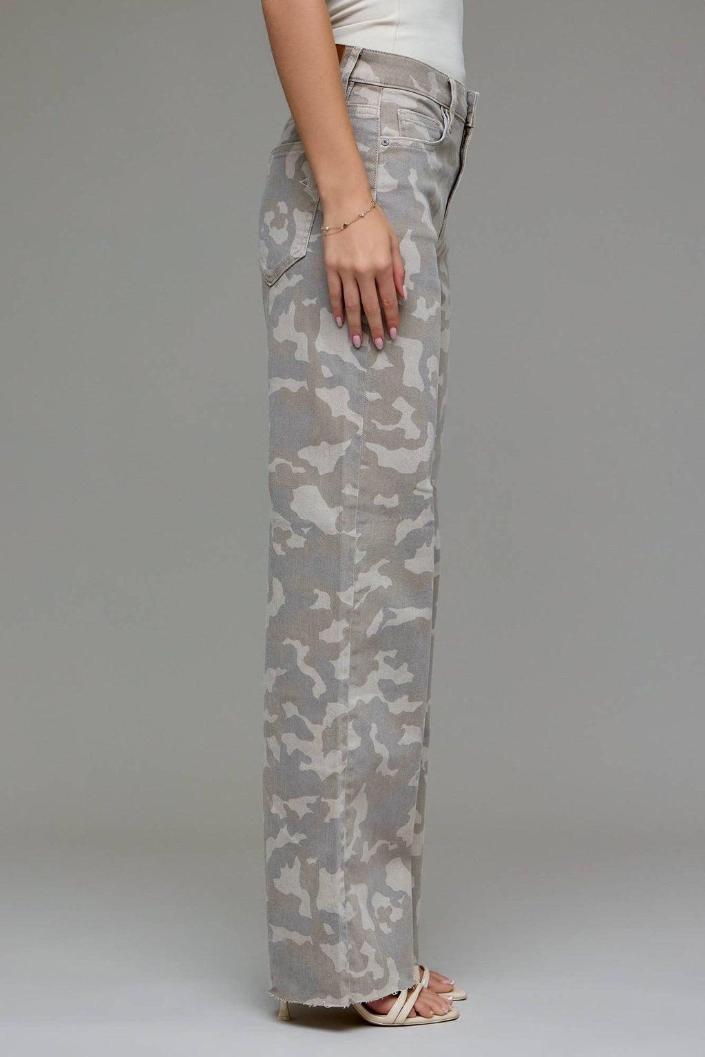 Tan Camo High Rise  Dad Jeans