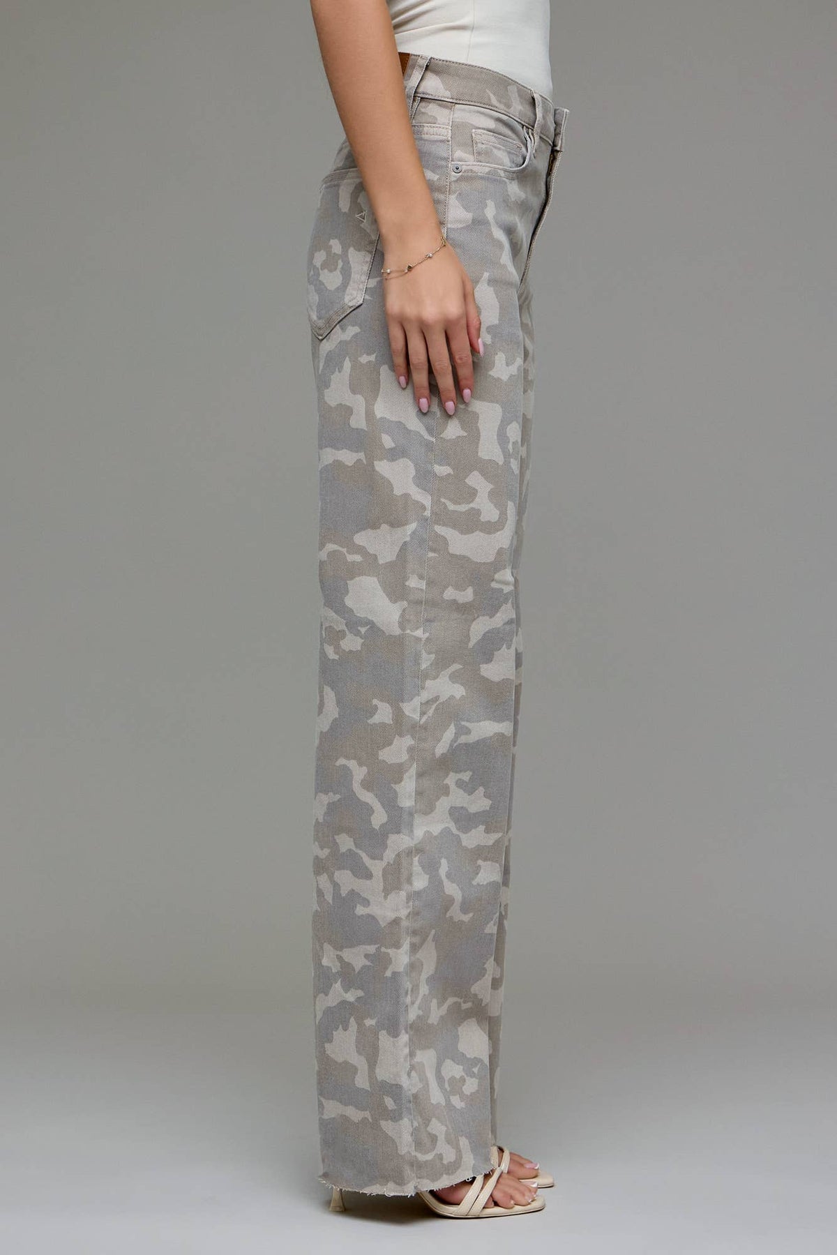 Tan Camo High Rise  Dad Jeans