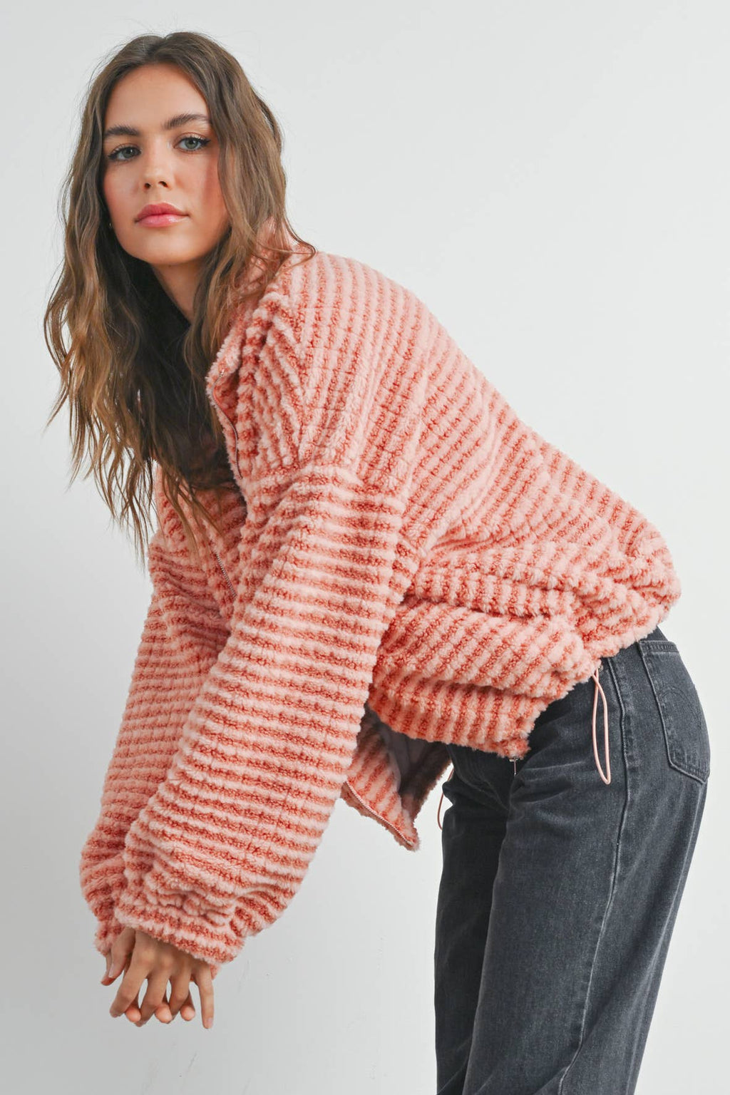Collared Puffer Jacket-TERRACOTTA