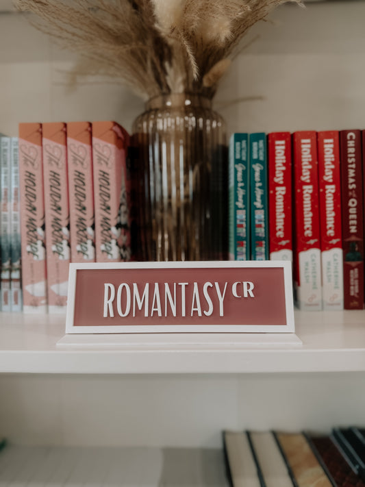 Romantasy Crt Acrylic Shelf Sign w/ Stand