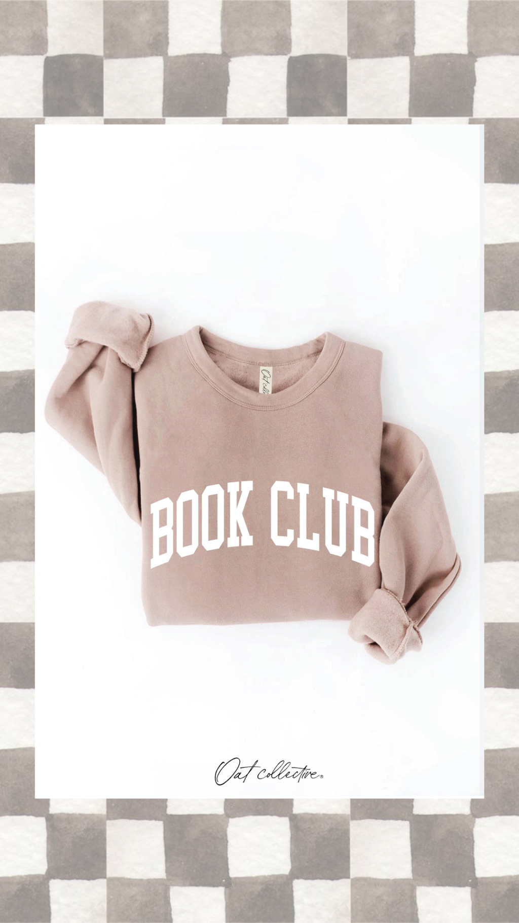BOOK CLUB Graphic Sweatshirt-Tan
