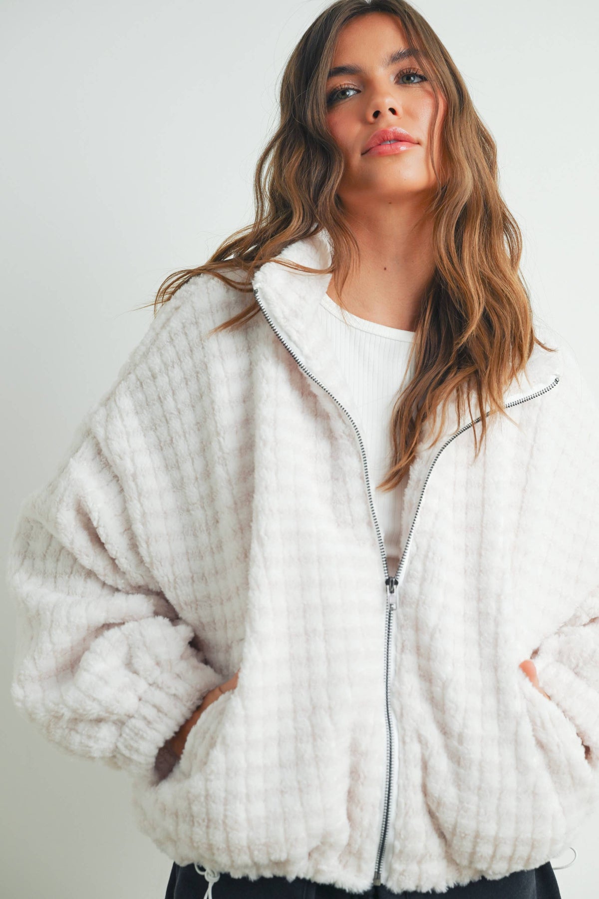 Collared Puffer Jacket-TERRACOTTA