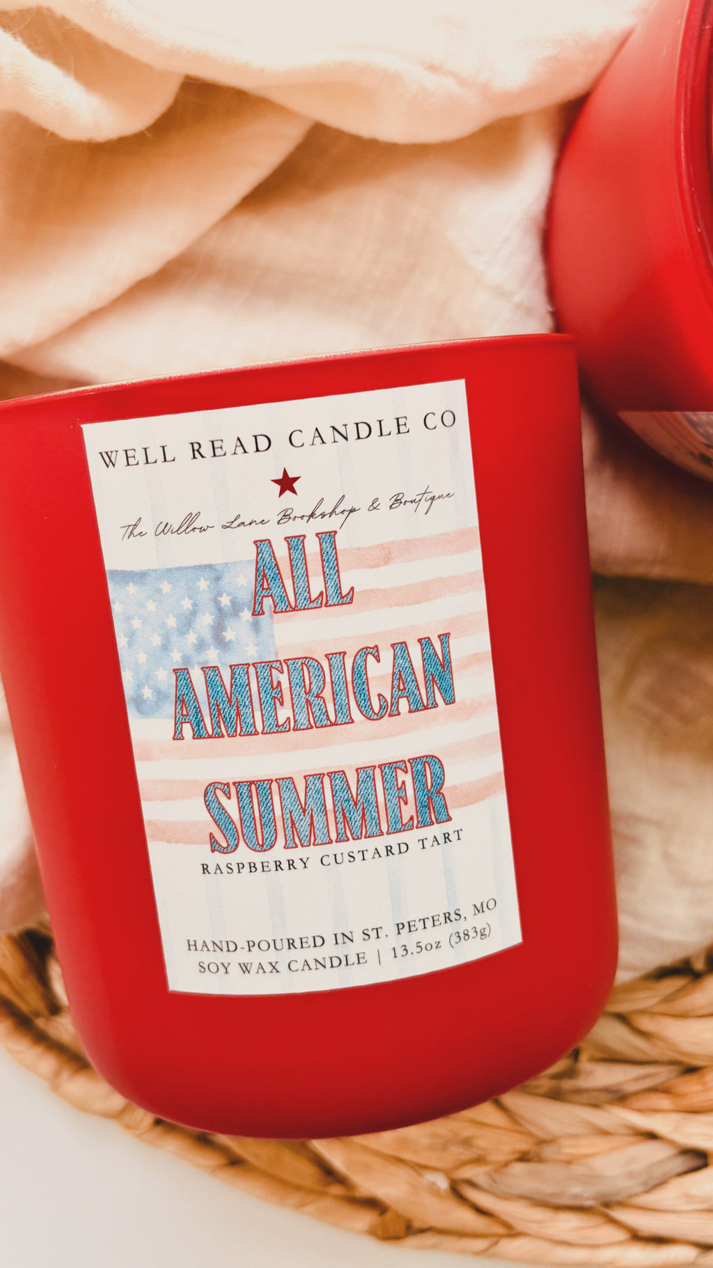 Willow Lane Bookshop-All American Summer- 13.5oz Matte Candle