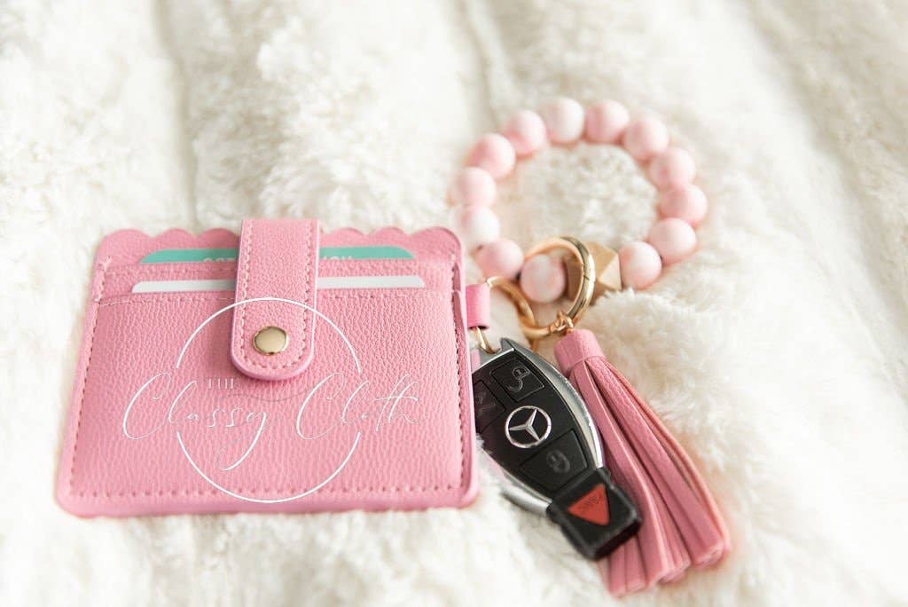Wristlet Keychain Wallet - Pink