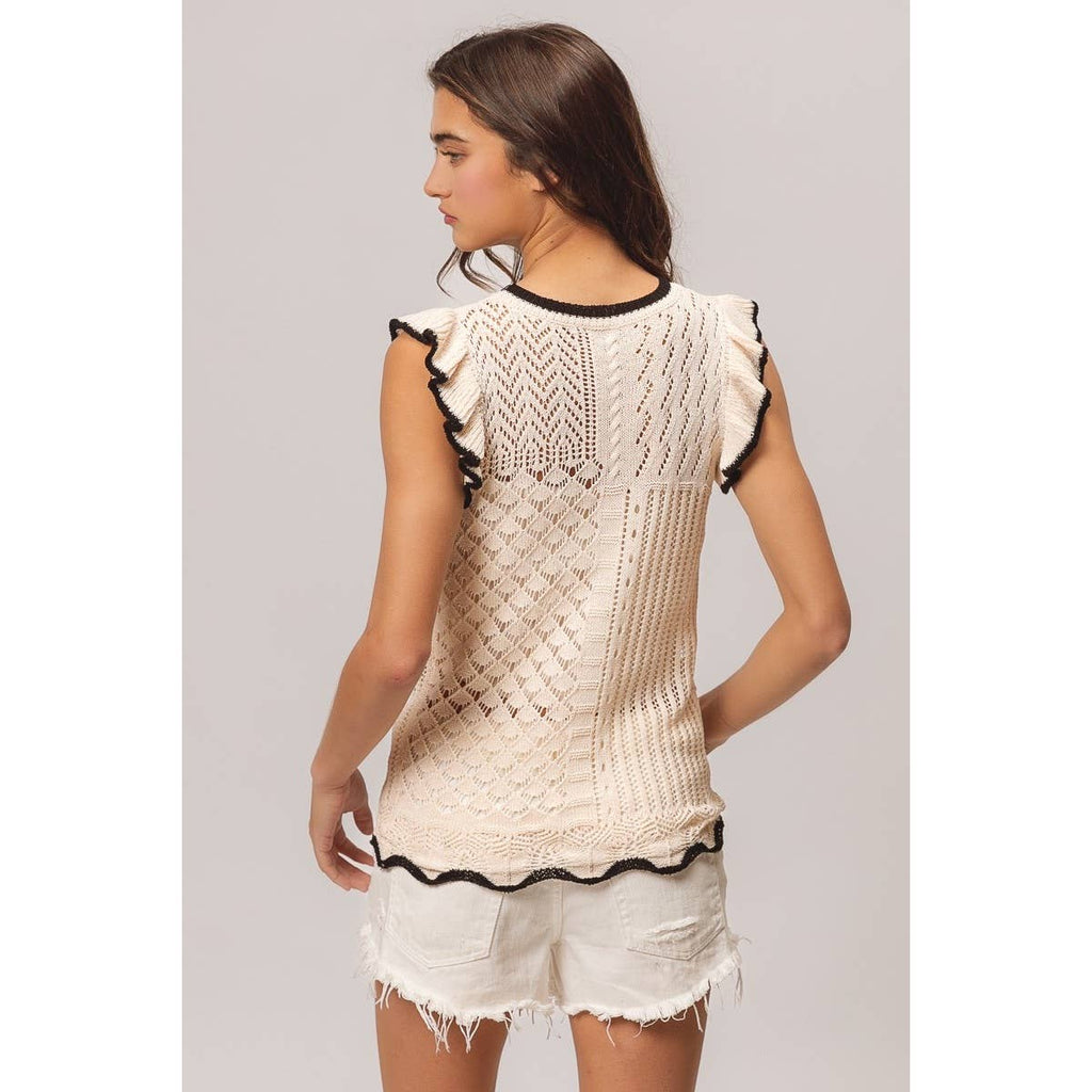Mabel Contrast Knit Top