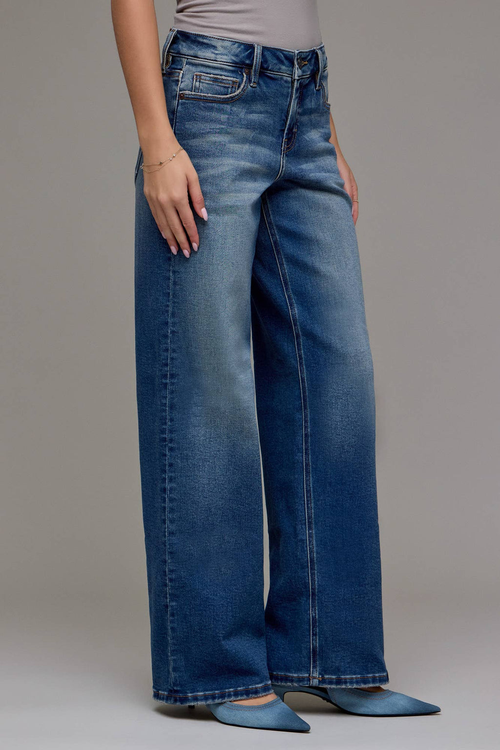 Wrenley Dark Vintage Mid Rise Dad Jeans