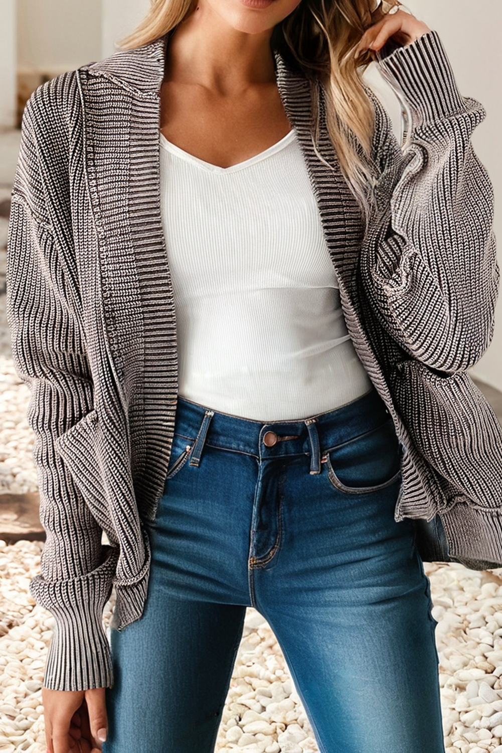 Knit Open Sweater Cardigan