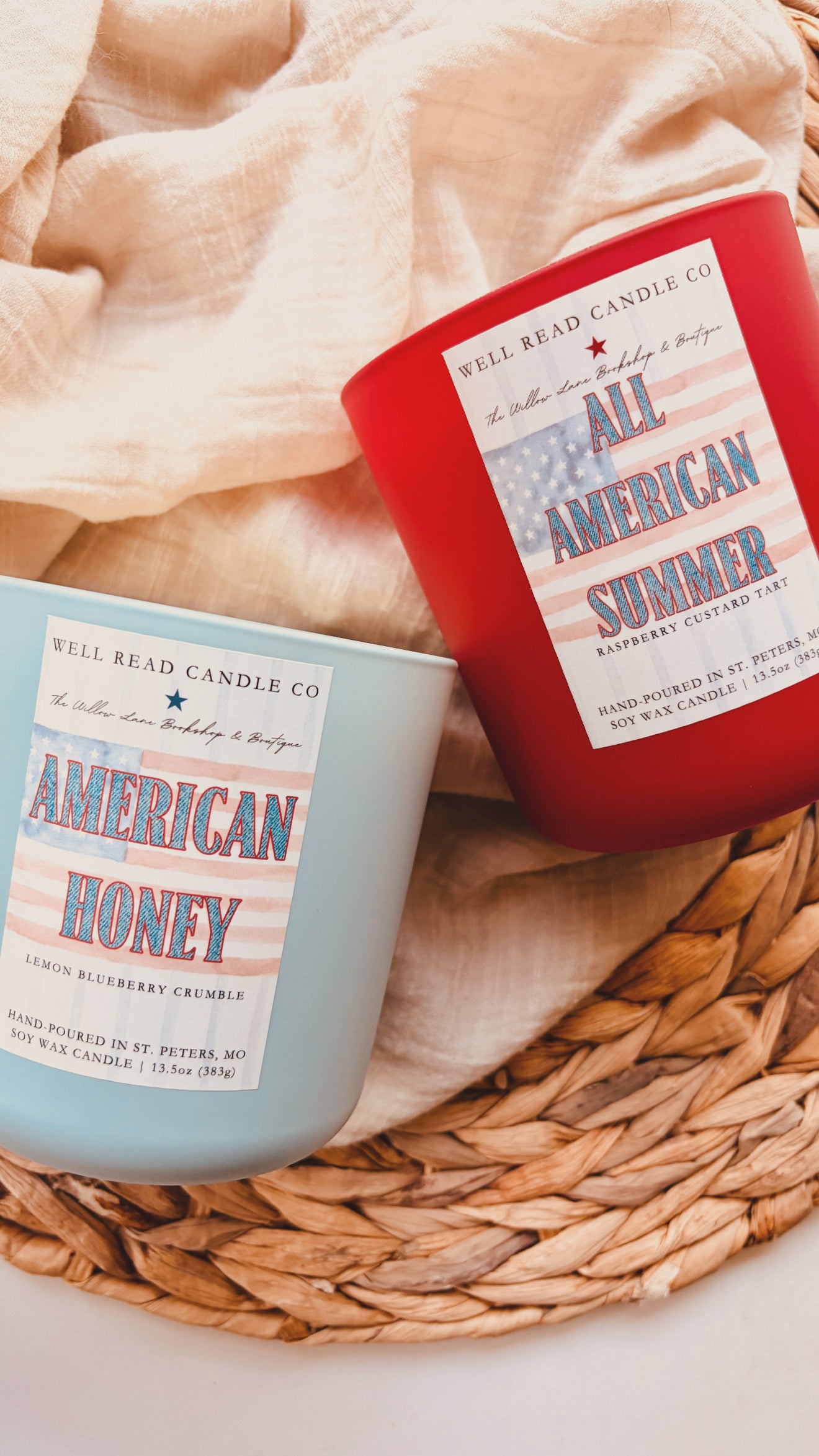 Willow Lane Bookshop-All American Summer- 13.5oz Matte Candle