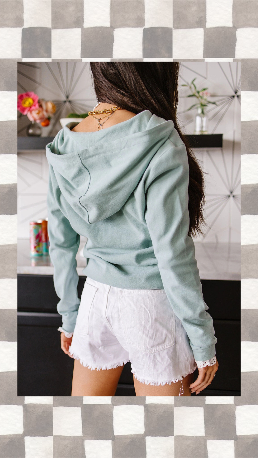Henley Hoodie - Sea Breeze Lace