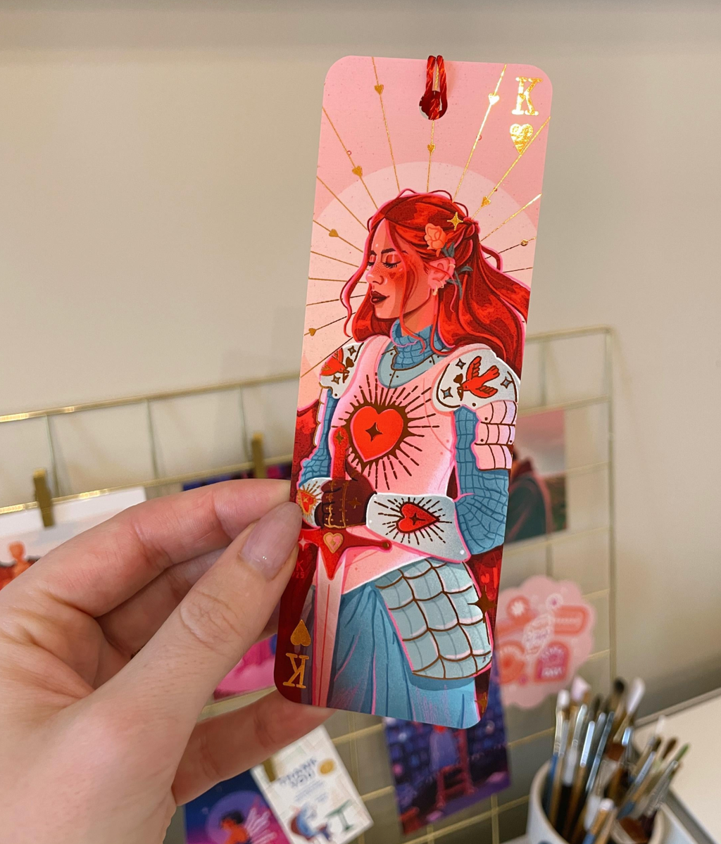 Knight of Hearts Rose Gold Foil Bookmark