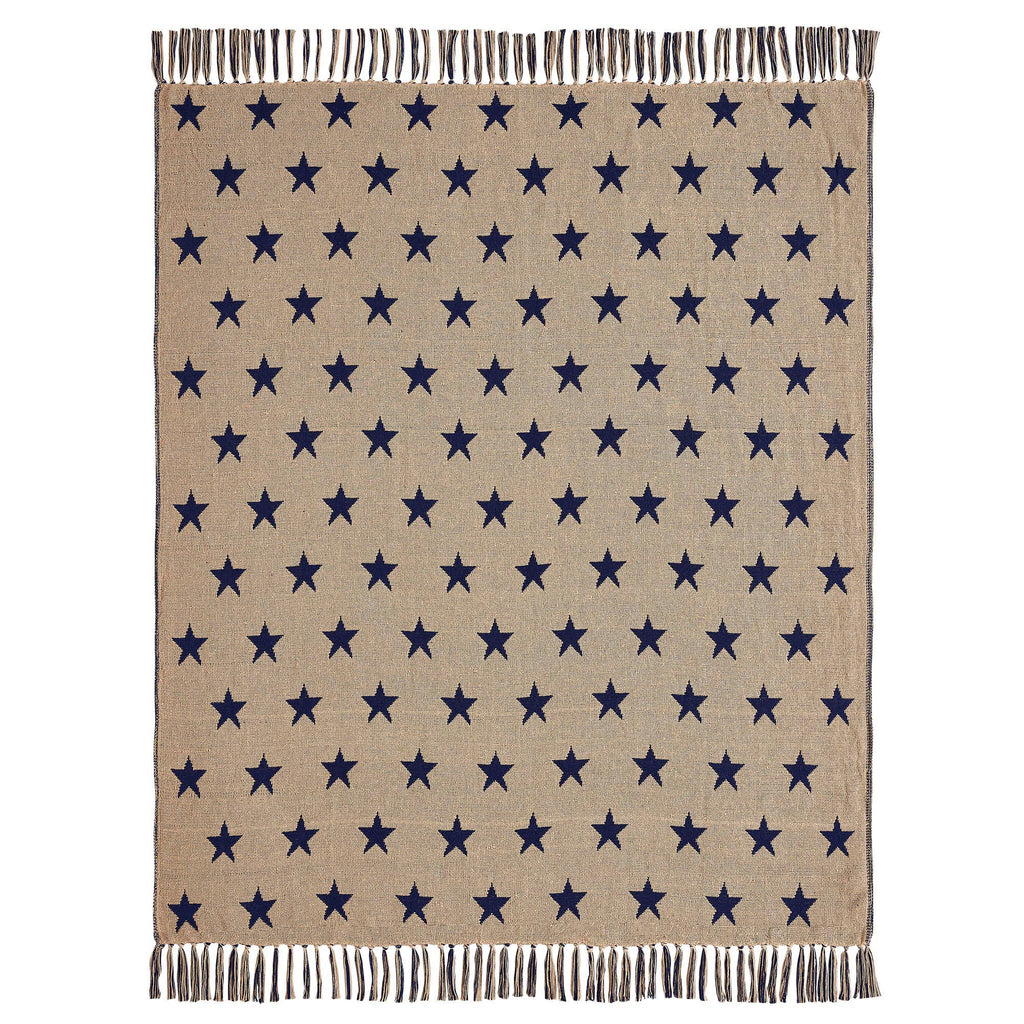 Patriotic Star Woven Throw Blanket Americana