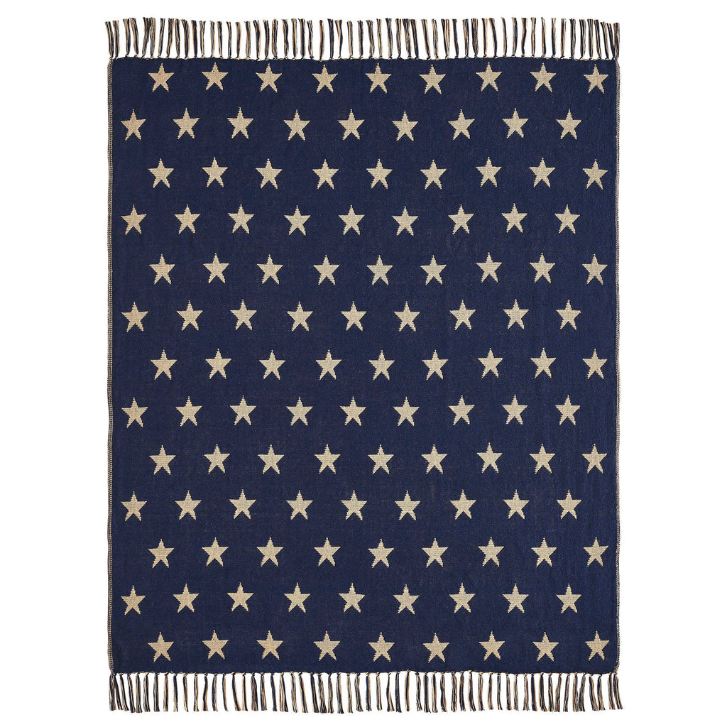 Patriotic Star Woven Throw Blanket Americana