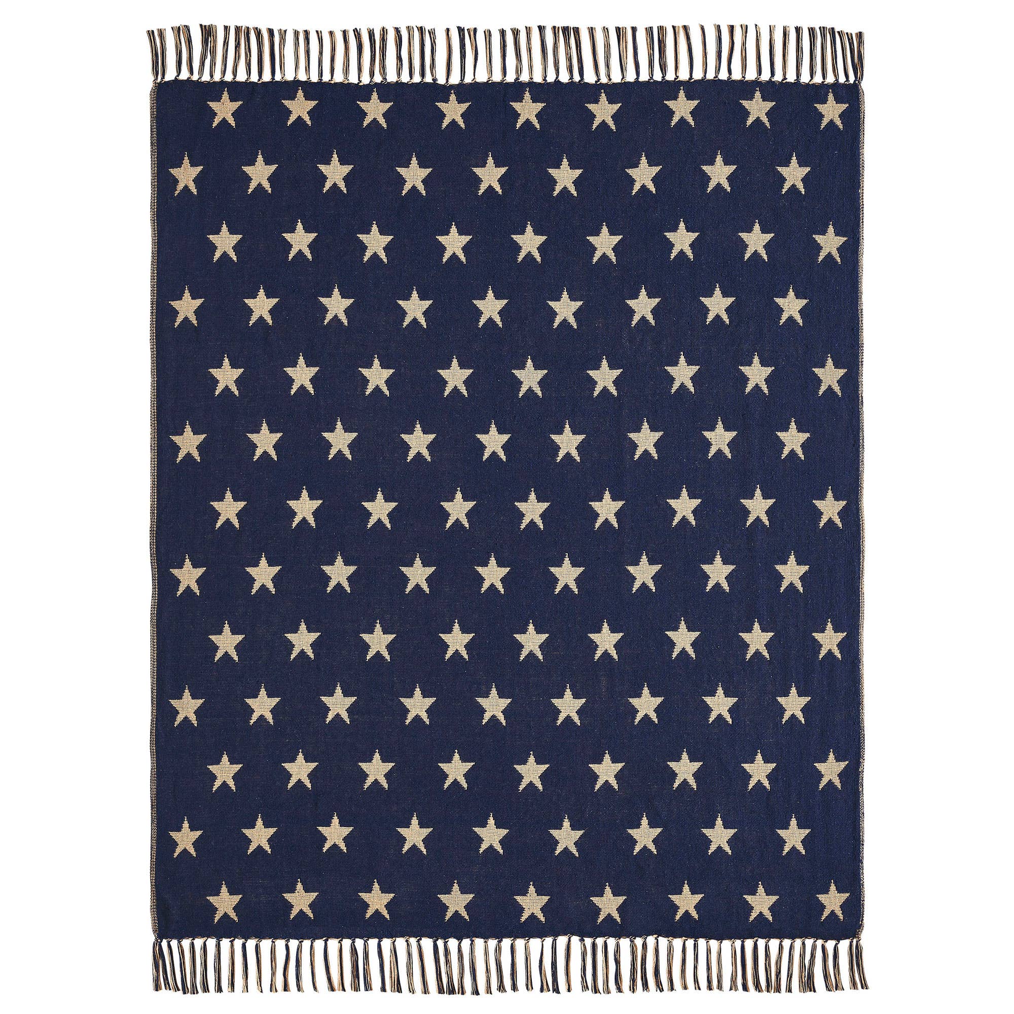 Patriotic Star Woven Throw Blanket Americana