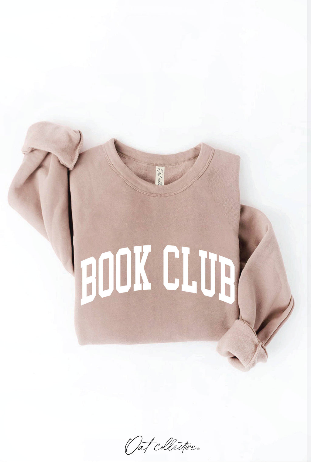BOOK CLUB Graphic Sweatshirt-Tan