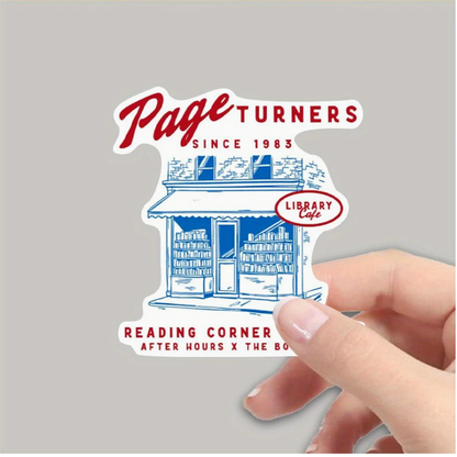Page Turners Library Cafe Sticker – Wander Through Books