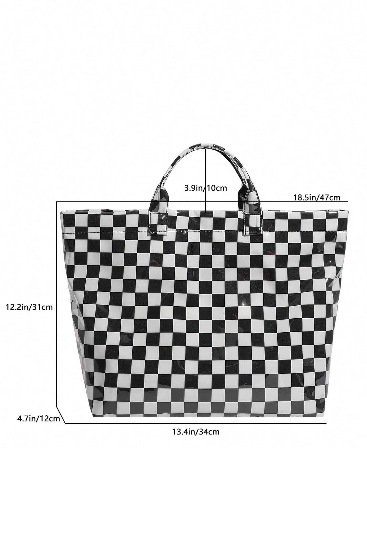 Checked Patterned Tote Bag